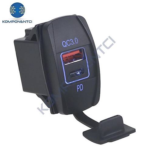 IC-266C-4 Marin Tip �kili USB 3.0 + Type-C �arj Soketi