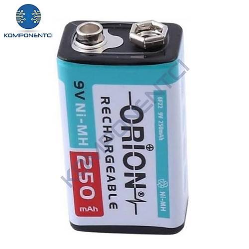 Orion 9V 250mAh Ni-Mh arj Edilebilir Pil