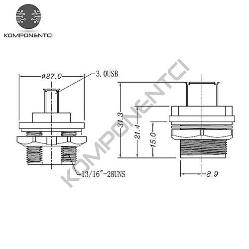 IC-265W Su Ge�irmez �ase Pano Tip USB 3.0 Adapt�r