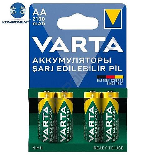 Varta 2100mAh AA �arj Edilebilir Pil 4'l� Paket