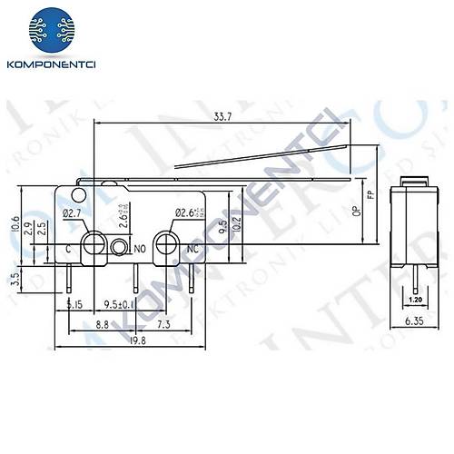 IC-167 Uzun Paletli Micro Switch ��ne ( PCB ) Bacak