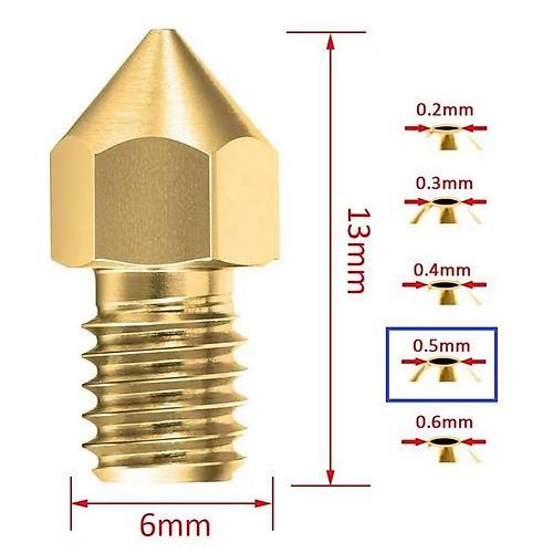 3D Yaz�c�-Printer MK8 0.5mm Pirin� Nozzle