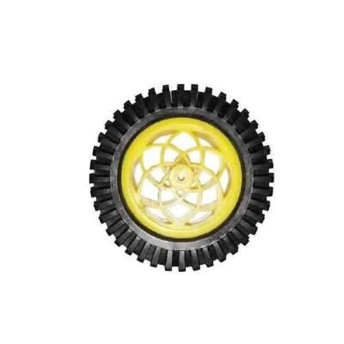 79mm Plastik Arazi Tekerle�i - Sar� Plastik Motor Uyumlu