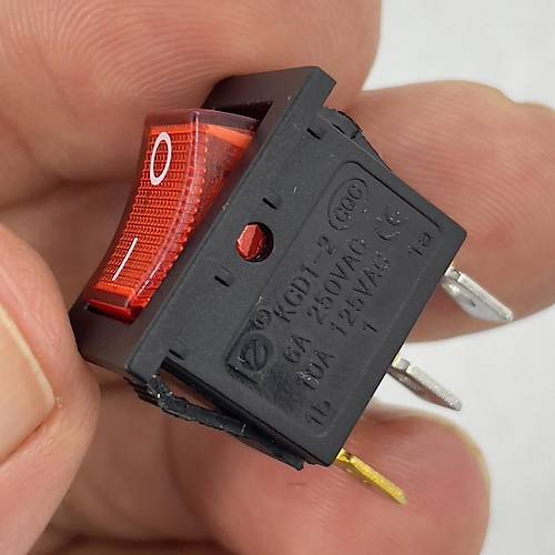 IC-118 Mini Ikl Anahtar 3P Siyah Kasa Krmz Ik