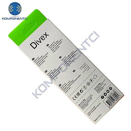 Divex 2.4A Type-C to USB H�zl� �arj Kablosu 25cm DC-152