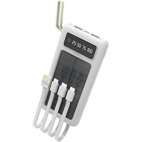 PW-59 Solar Led Fenerli LCD G�stergeli Dahili Kablolu Powerbank 10.000mAh