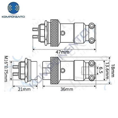 IC-261M 16mm Mayk Di�i �ase 8P Konnekt�r