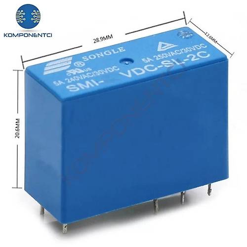 Songle SMI-24VDC-SL-2C�5A 24V 8 Pin �ift Kontak (HLE3)