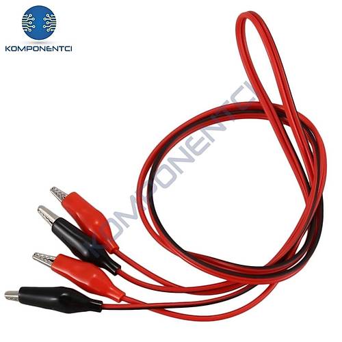 IC-247A-2 Krokodil Kablo Set 2 Adet (K�rm�z� - Siyah)