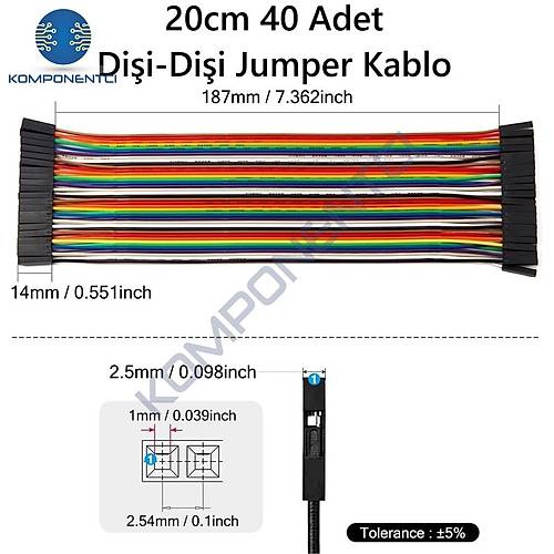 Jumper Kablo Dii-Dii F2F 20cm 40 Adet