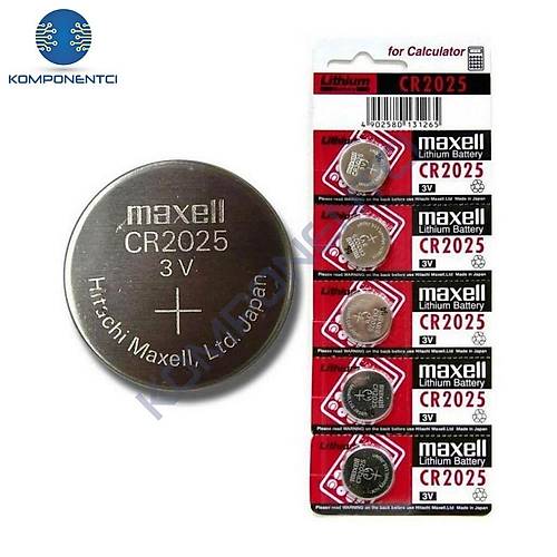 Maxell CR2025 3V Lityum D��me Pil 5'li Paket