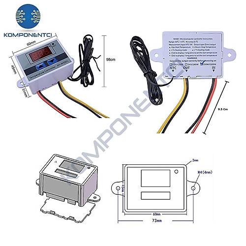XH-W3001 220V AC Dijital Termostat 1500W