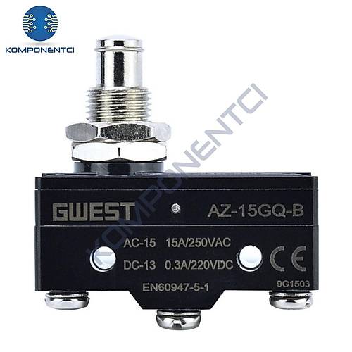 Gwest AZ-15GQ-B Kal�n K�sa Metal Pimli Mikro Switch 15A 1NO + 1NC