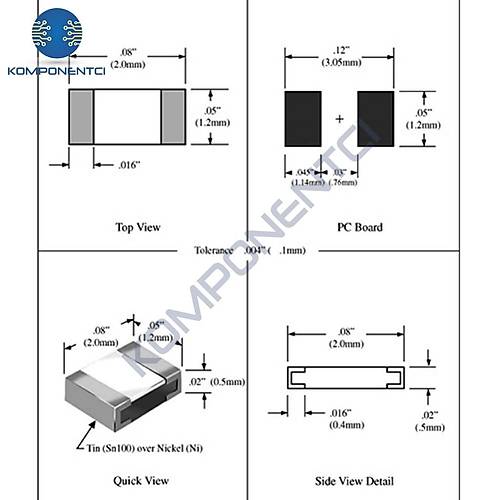1MR 805 1/8 Smd Diren 100 Adet