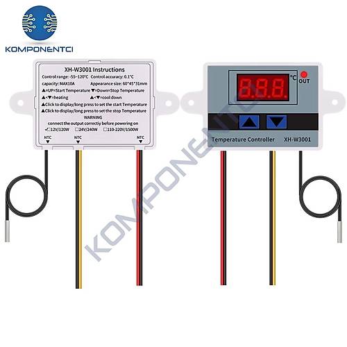 XH-W3001 12V DC Dijital Termostat 120W