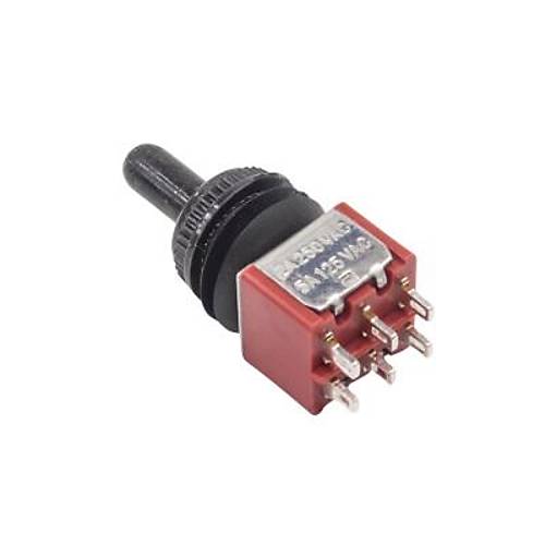 ON-OFF-ON 6-Pin Su Geçirmez Toggle Switch | Komponentci