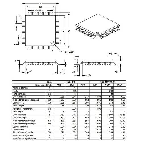 PIC16F887 I/PT SMD 8-Bit 20 MHz Mikrodenetleyici