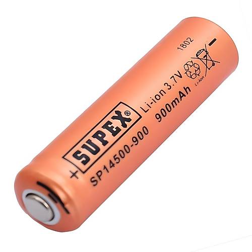 Supex 14500 3.7V 900mAh Li-ion �arjl� Pil (Ba�l�)