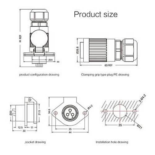 YA-20-C09PE-01-001 9-Pin Su Ge�irmez Konnekt�r - Erkek