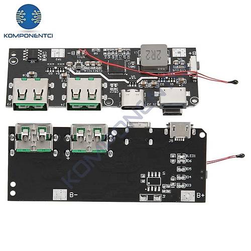 �ift USB 5V 22.5W Led'li Micro Type-C Powerbank H�zl� �arj Mod�l�