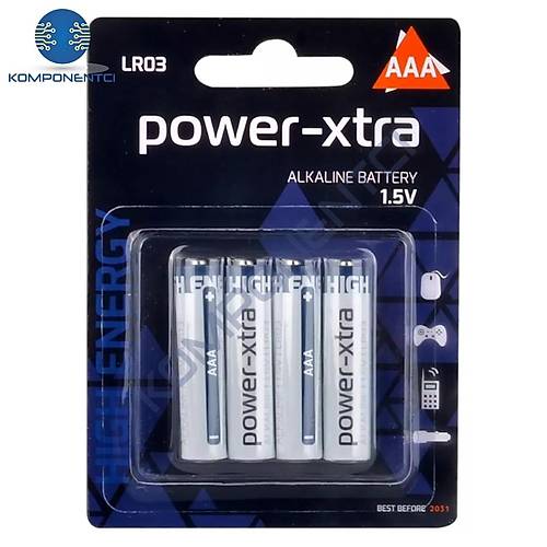 Power-Xtra AAA - LR03 Alkalin nce Kalem Pil 4'l Blister