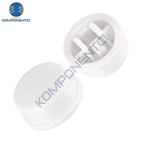 12x12mm Yuvarlak Tact Switch Kapak Push Buton Kapa Beyaz