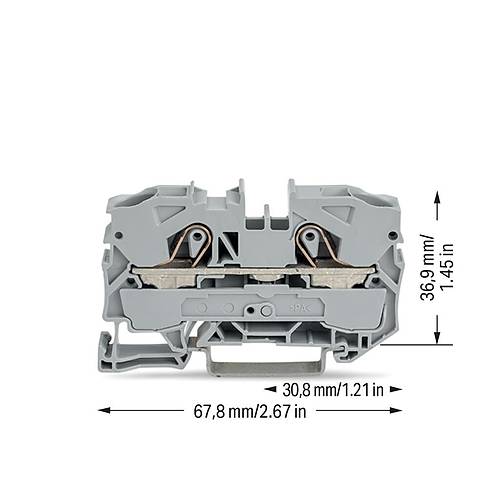2 �letkenli Ray Ge�i� Klemensi 10 mm��WAGO 2010-1201�Gri