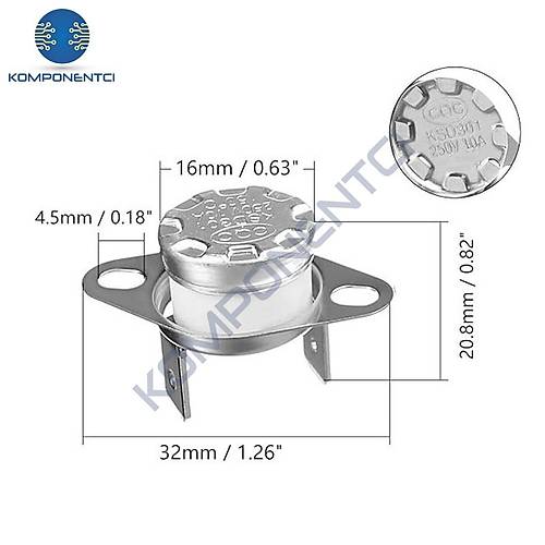 IC-269 NK 220C Bi Metal Termostat Kontak Seramik KSD301