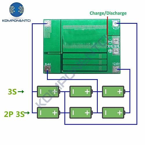 3S 40A BMS 12.6V 18650 Balansl Pil arj Koruma Modl