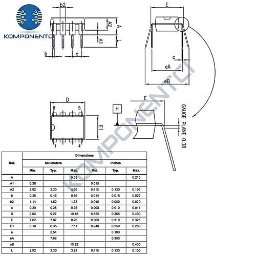 LM833N Amplifikat�r Ses Entegresi Dip-8