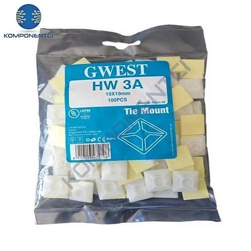 Gwest HW-3A 19x19mm Yap��kanl� Kro�e Beyaz 100 Adet