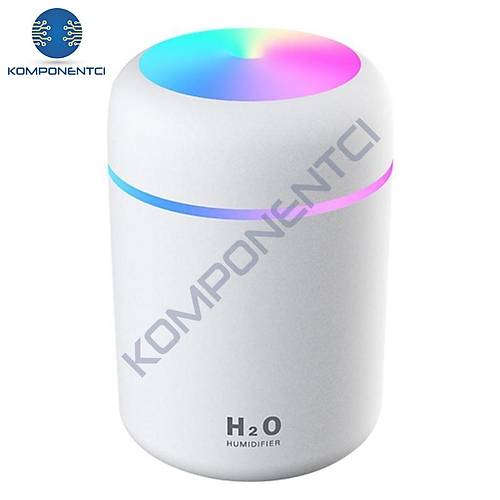 Divex�Renkli Led I��kl� Hava Nemlendirici USB Colorful Humidifier Beyaz H-17