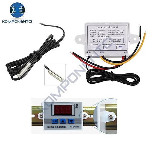 XH-W3002 220V AC Dijital Ayarl Termostat 1500W