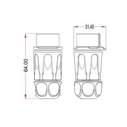 LP-20-J05PP-01-001 5-Pin Su Ge�irmez Konnekt�r - Di�i