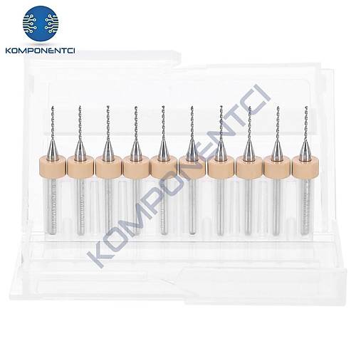 0.8mm PCB Matkap Ucu Seti - 10 Adet (Kutulu)