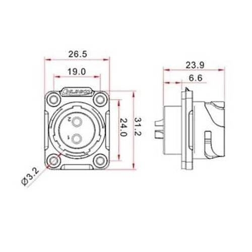 YM-20-C03SX-02-401 3-Pin Su Ge�irmez Konnekt�r - Erkek