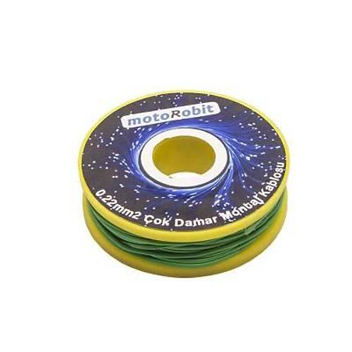0.22 mm2 Ye�il �ok Damar Montaj Kablosu - 10 Metre