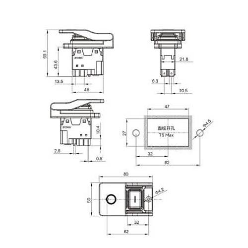 ZCD-02D2 5-Pin Elektromanyetik Switch