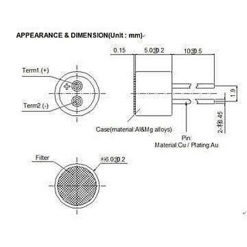 Elektret Kapasitif Mikrofon Kaps�l� 6mm