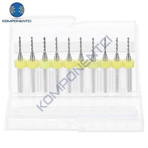1.2mm PCB Matkap Ucu Seti - 10 Adet (Kutulu)