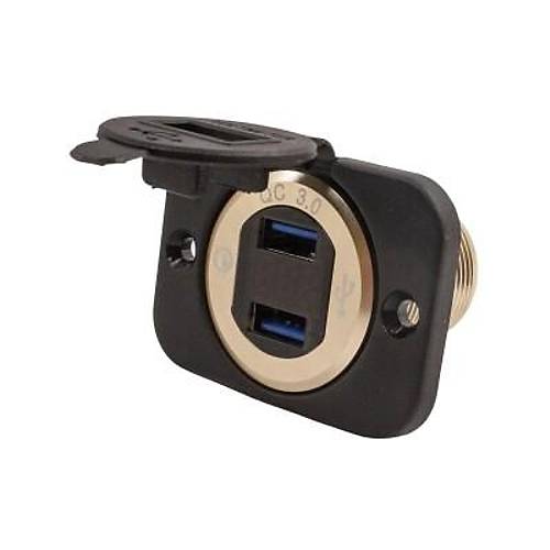 2'li QC3.0 USB �arj Soket Paneli - Voltaj G�stergeli