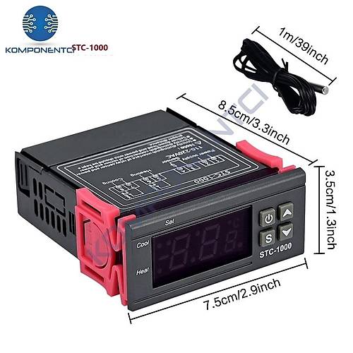 STC-1000 12V DC LCD Ekranl� Problu Termostat Dijital S�cakl�k Kontrol Cihaz�