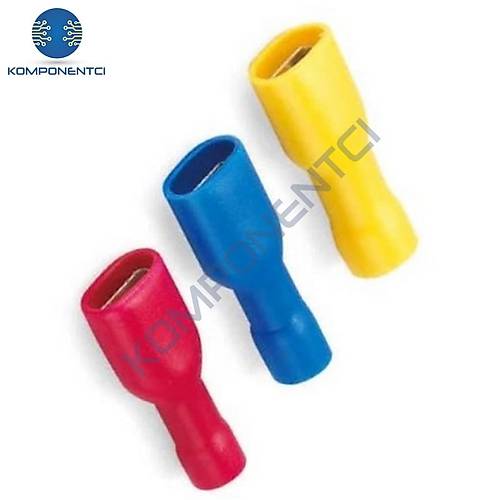 TPFD -�2638�1.5-2.5mm2 Tam �zoleli Di�i Faston Tip Kablo Ucu Mavi - 100 Adet