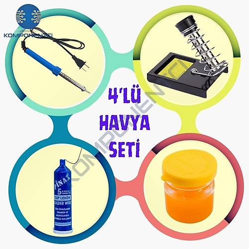 Lehimleme Ba�lang�� Seti� (30W Havya - T�p Lehim - Lehim Pastas�-  Havya Sehpas�)