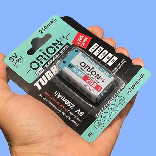 Orion 9V 250mAh Ni-Mh arj Edilebilir Pil 1 Adet