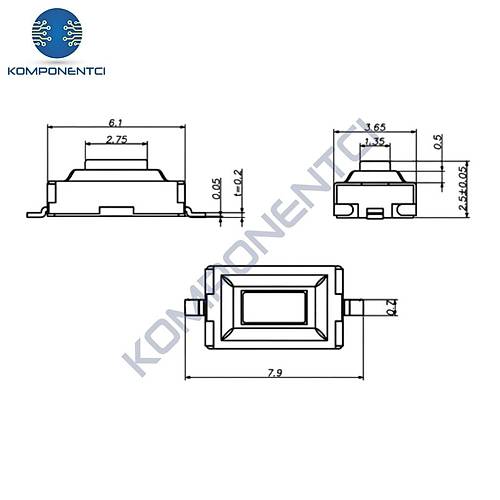 IC-201 Tact Switch Pioneer Buton 3x6x2.5mm SMD