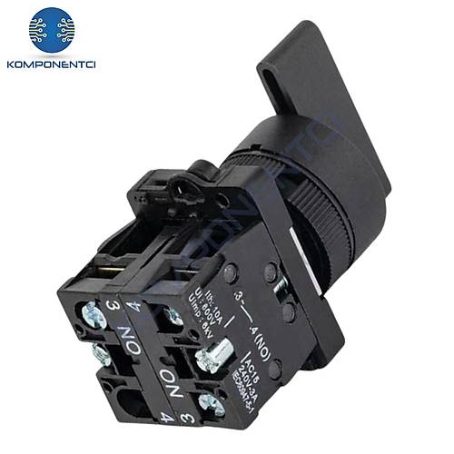 LAY5-EJ53 22mm Uzun Mandal Switch 1-0-2 Yayl� (2NO)
