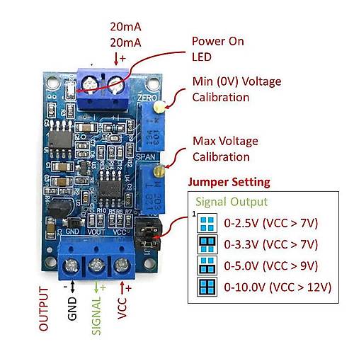 4-20mA to 0-3.3V / 5V / 10V Ak�m-Voltaj Sinyal �evirici Mod�l