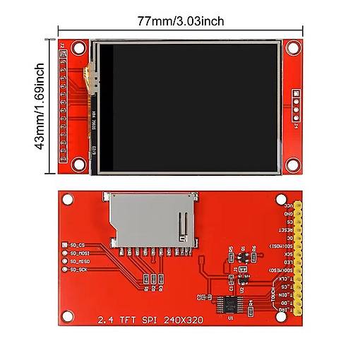 2.4'' ILI9341 Dokunmatik LCD Ekran SPI 240x320