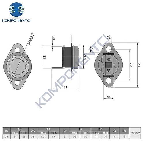 IC-269 NK 65�C Bi Metal Termostat Kontak Plastik KSD301